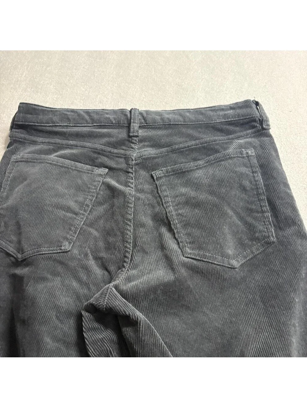 Banana Republic Corduroy Pants Womens 29 Charcoal Gray High Rise Straight Leg
